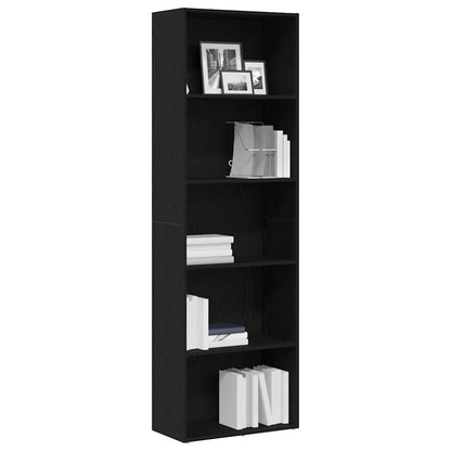 vidaXL Bücherregal Schwarz Eichen-Optik 60x30x189 cm Holzwerkstoff