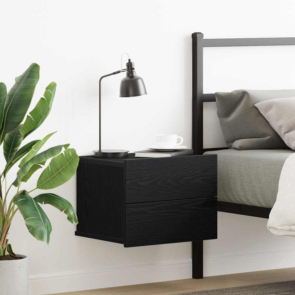 vidaXL Nachttisch Schwarz Eichen-Optik 40 x 30 x 30 cm Holzwerkstoff