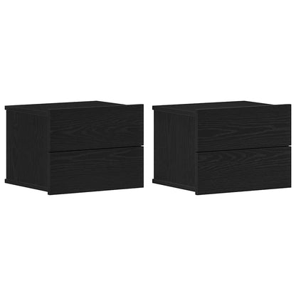 vidaXL Nachttisch 2 pcs Schwarz Eichen-Optik 40 x 30 x 30 cm