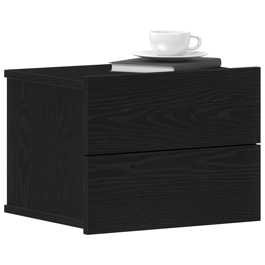 vidaXL Nachttisch 2 pcs Schwarz Eichen-Optik 40 x 30 x 30 cm