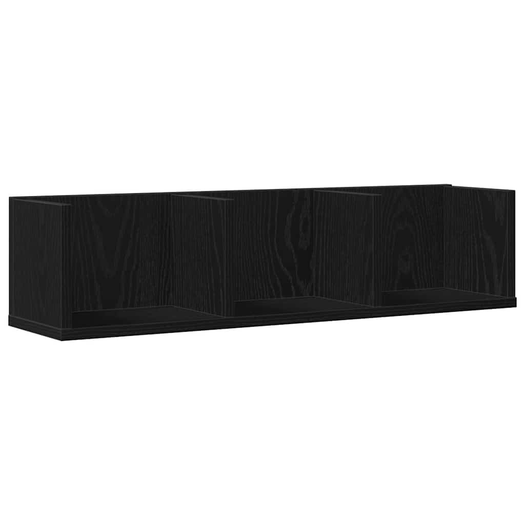 vidaXL Wandregal Schwarz Eichen-Optik 75 x 18 x 18 cm Holzwerkstoff