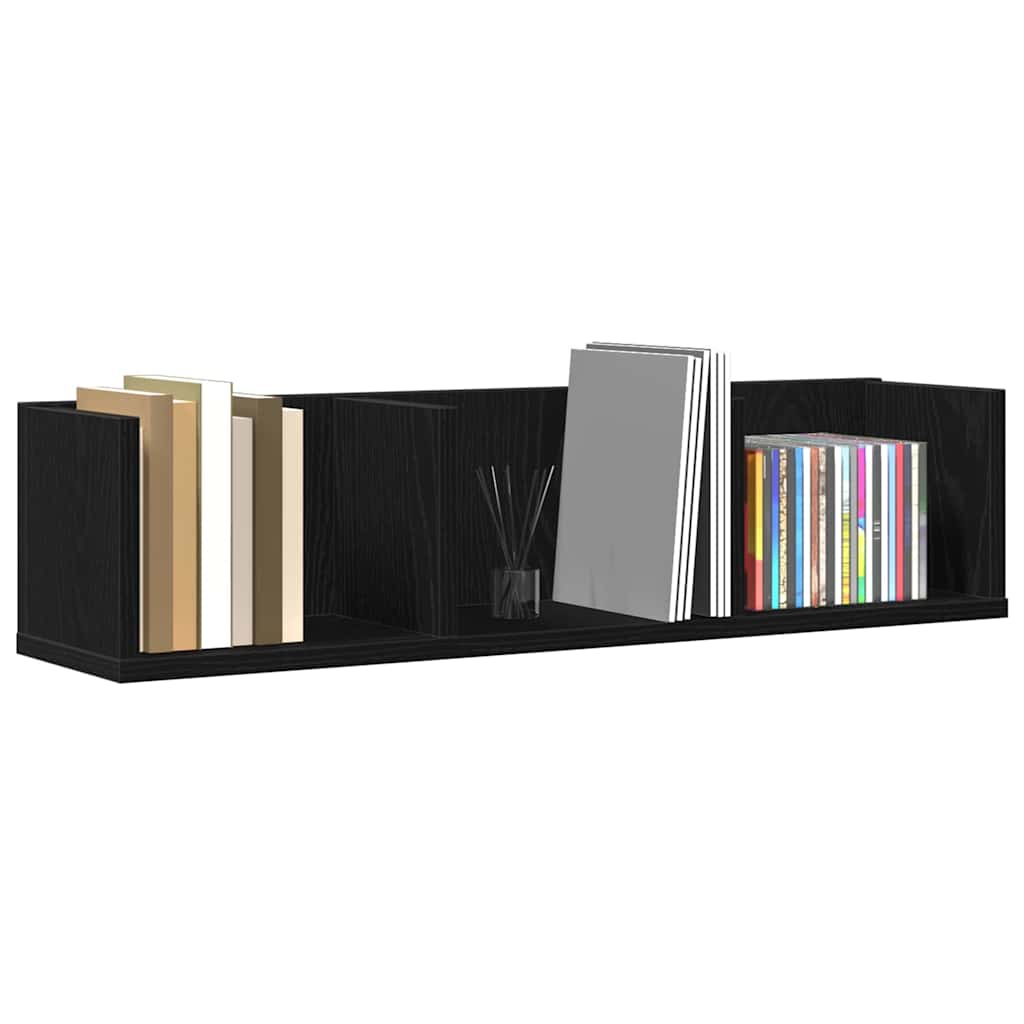 vidaXL Wandregal Schwarz Eichen-Optik 75 x 18 x 18 cm Holzwerkstoff
