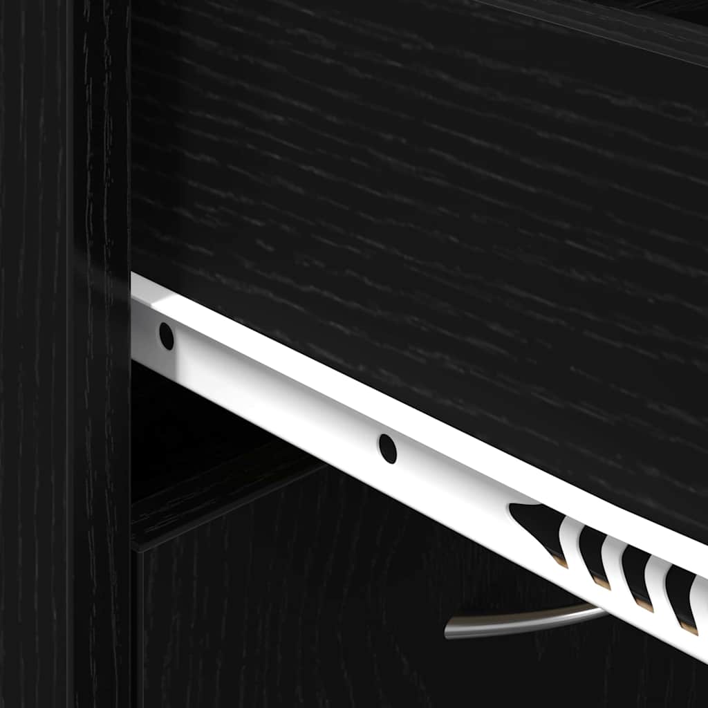 Schuhregal Schwarz Eichen-Optik 60 x 35 x 84 cm Holzwerkstoff