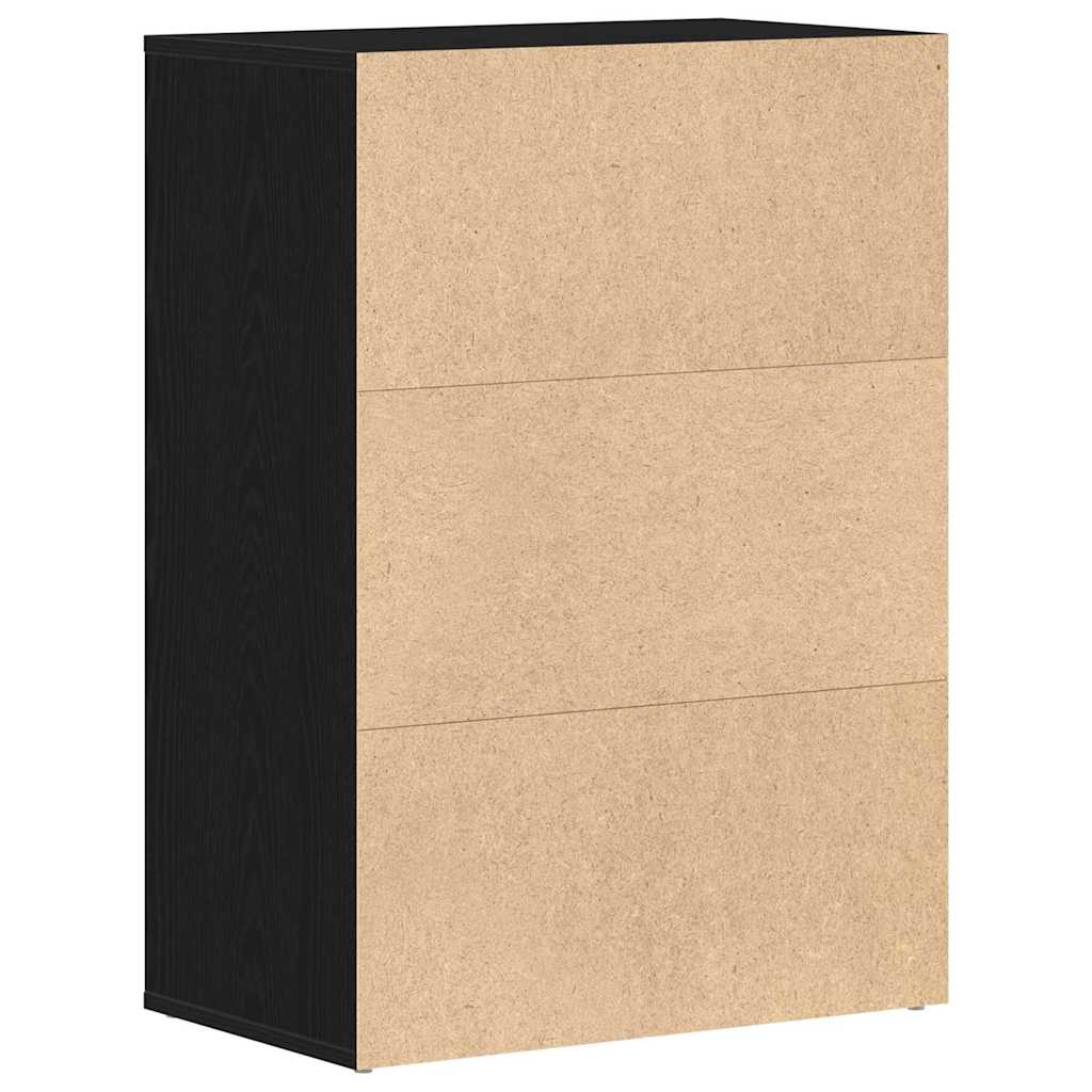 Schuhregal Schwarz Eichen-Optik 60 x 35 x 84 cm Holzwerkstoff