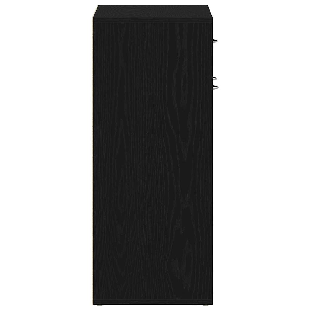 Schuhregal Schwarz Eichen-Optik 60 x 35 x 84 cm Holzwerkstoff