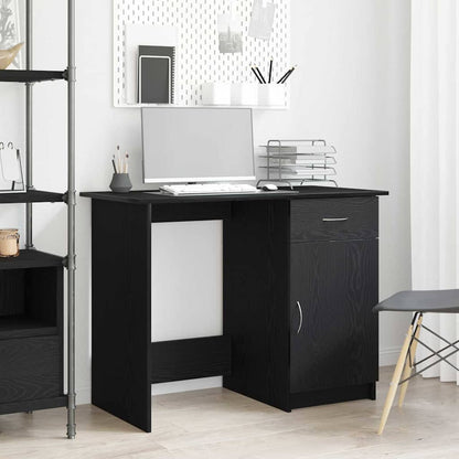 vidaXL Schreibtisch mit Speicher Schwarz Eichen-Optik 100 x 50 x 76 cm