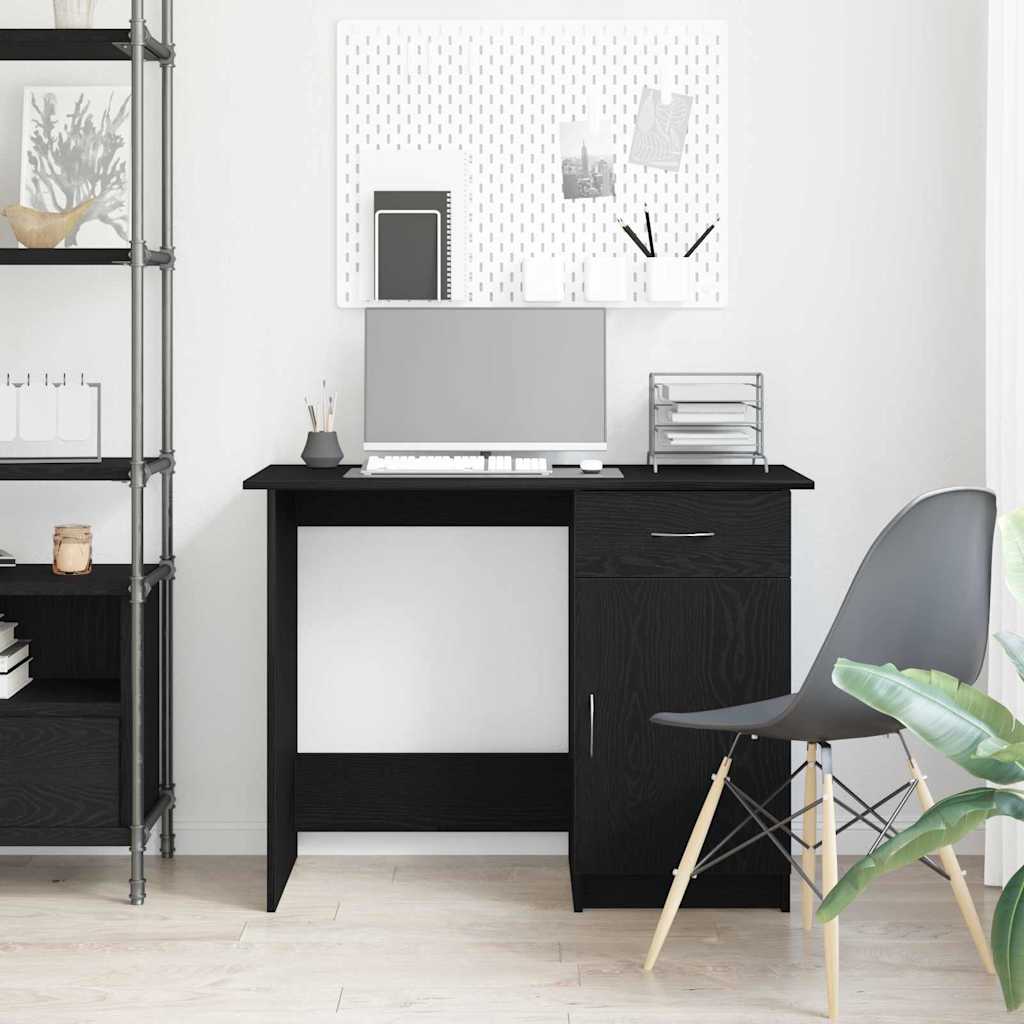 vidaXL Schreibtisch mit Speicher Schwarz Eichen-Optik 100 x 50 x 76 cm