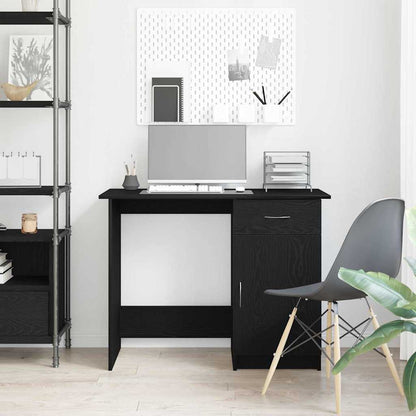 vidaXL Schreibtisch mit Speicher Schwarz Eichen-Optik 100 x 50 x 76 cm