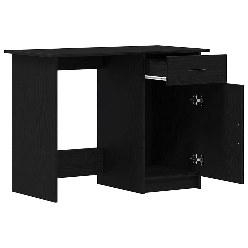 vidaXL Schreibtisch mit Speicher Schwarz Eichen-Optik 100 x 50 x 76 cm