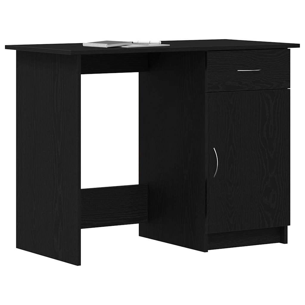 vidaXL Schreibtisch mit Speicher Schwarz Eichen-Optik 100 x 50 x 76 cm
