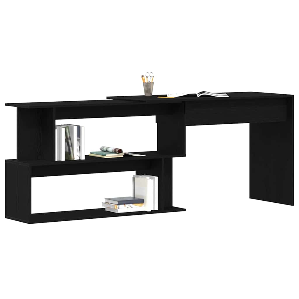 vidaXL Schreibtisch Schwarz Eichen-Optik 200 x 50 x 76 cm