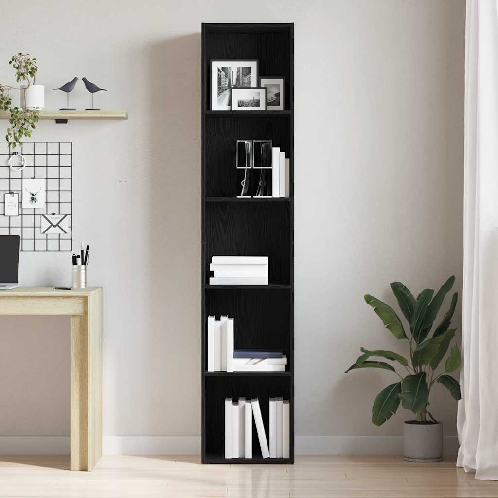 vidaXL Bücherregal Eiche Schwarz 40 x 30 x 189 cm Holzwerkstoff