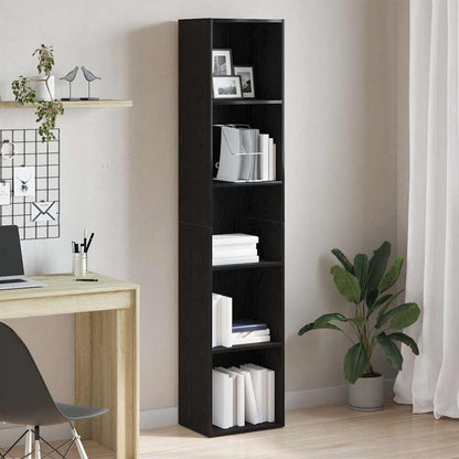 vidaXL Bücherregal Eiche Schwarz 40 x 30 x 189 cm Holzwerkstoff