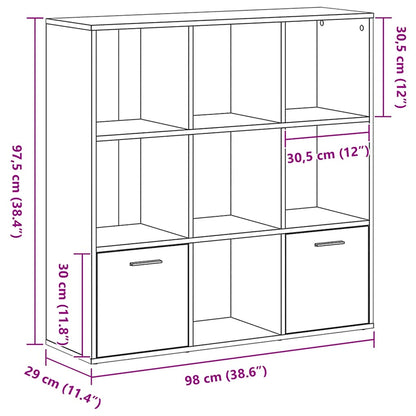 vidaXL Bücherschrank Schwarz Eichen-Optik 98x29x97,5 cm Holzwerkstoff