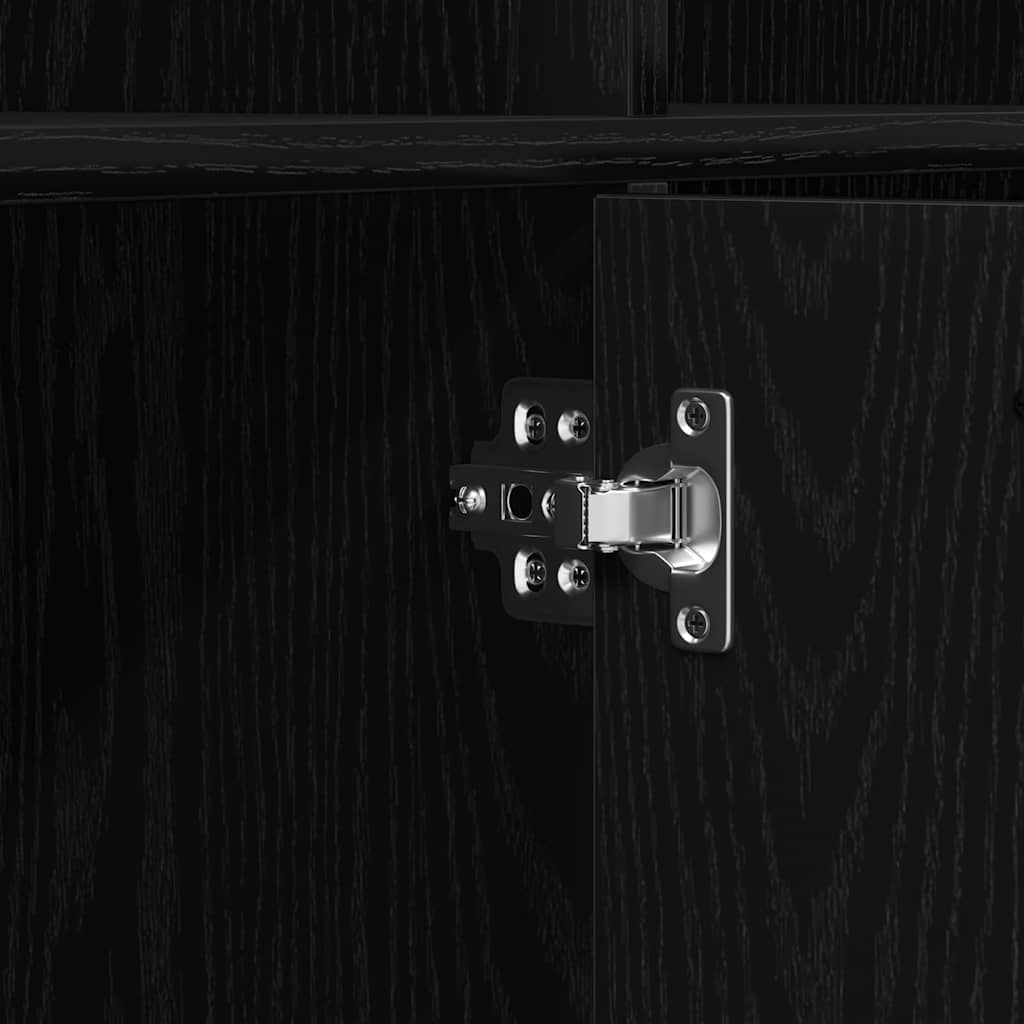 Bücherschrank Schwarz Eichen-Optik 98x29x97,5 cm Holzwerkstoff