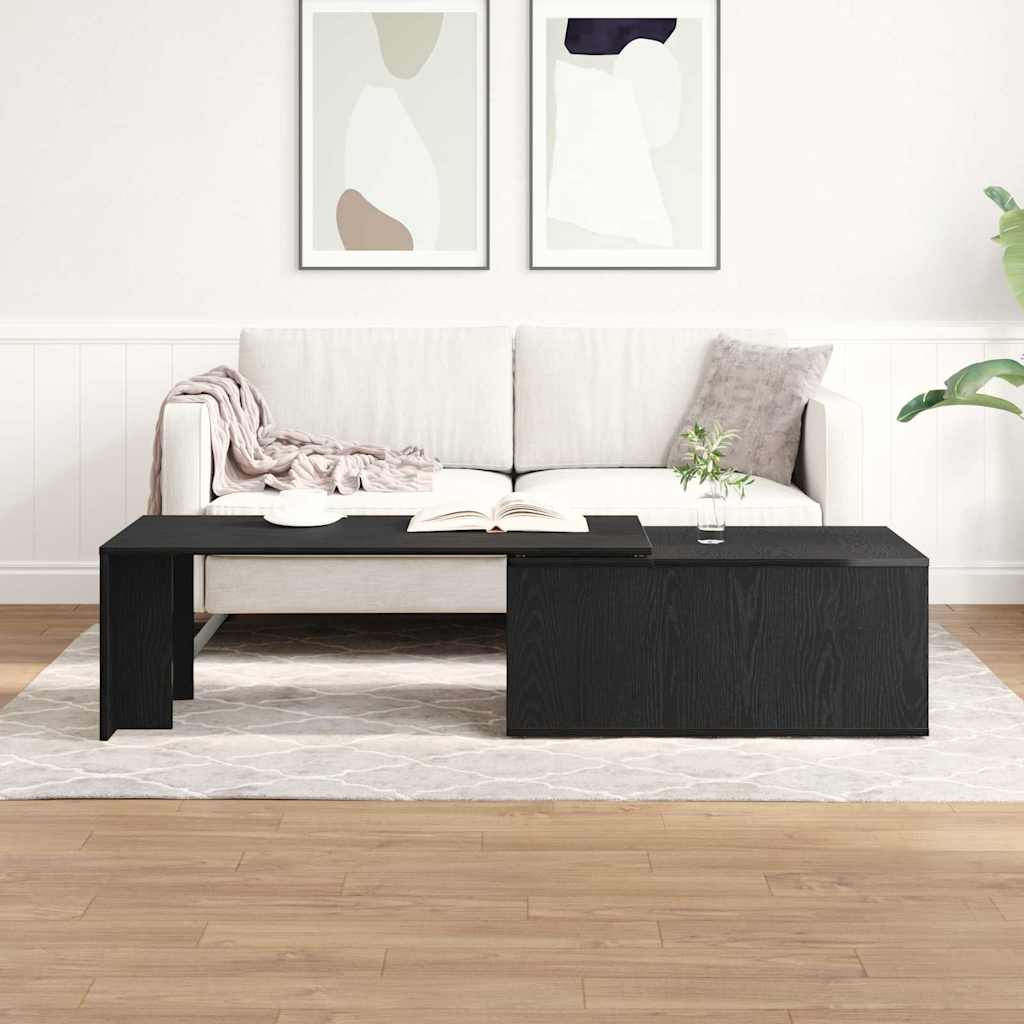 Couchtisch Schwarz Eichen-Optik 150 x 50 x 35 cm Holzwerkstoff