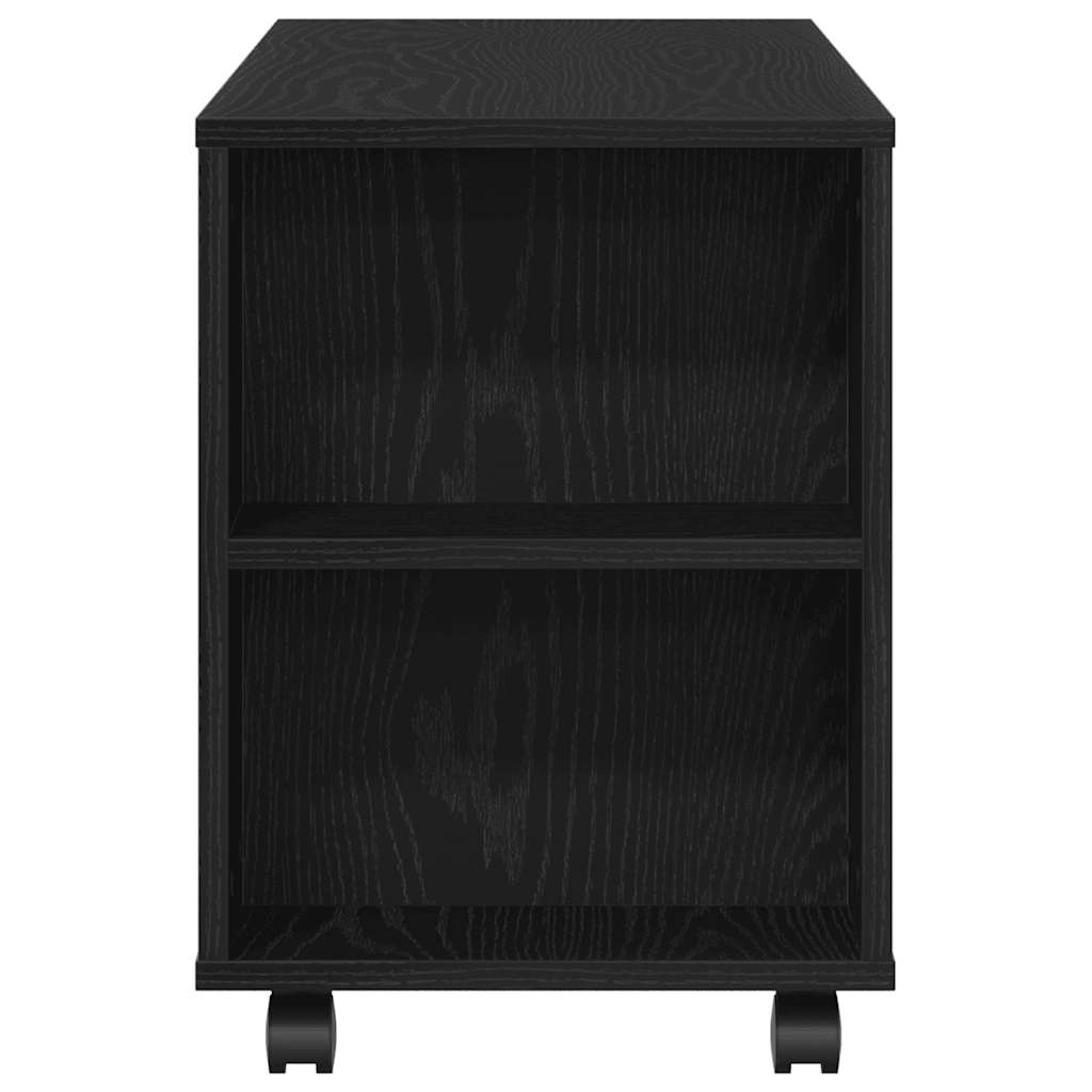 Meuble TV vidaXL sur roulettes noir aspect chêne 102x34,5x43cm