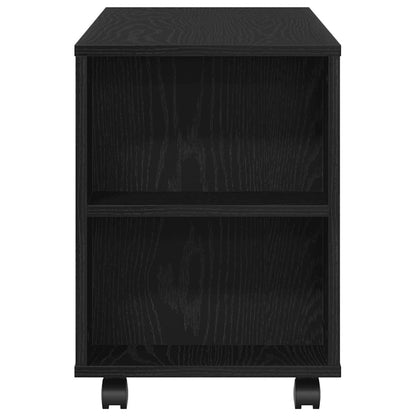 Meuble TV vidaXL sur roulettes noir aspect chêne 102x34,5x43cm