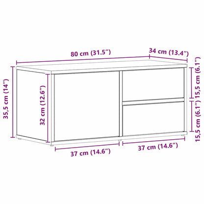 vidaXL TV-Schränk Schwarz Eichen-Optik 80 x 34 x 36 cm Holzwerkstoff
