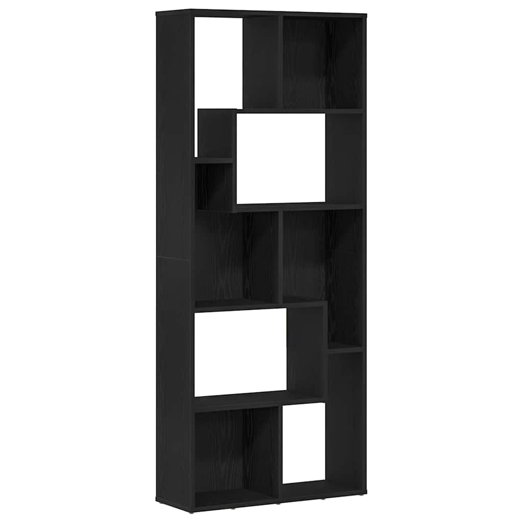 vidaXL Bücherregal Schwarz Eichen-Optik 67x24x161 cm Holzwerkstoff
