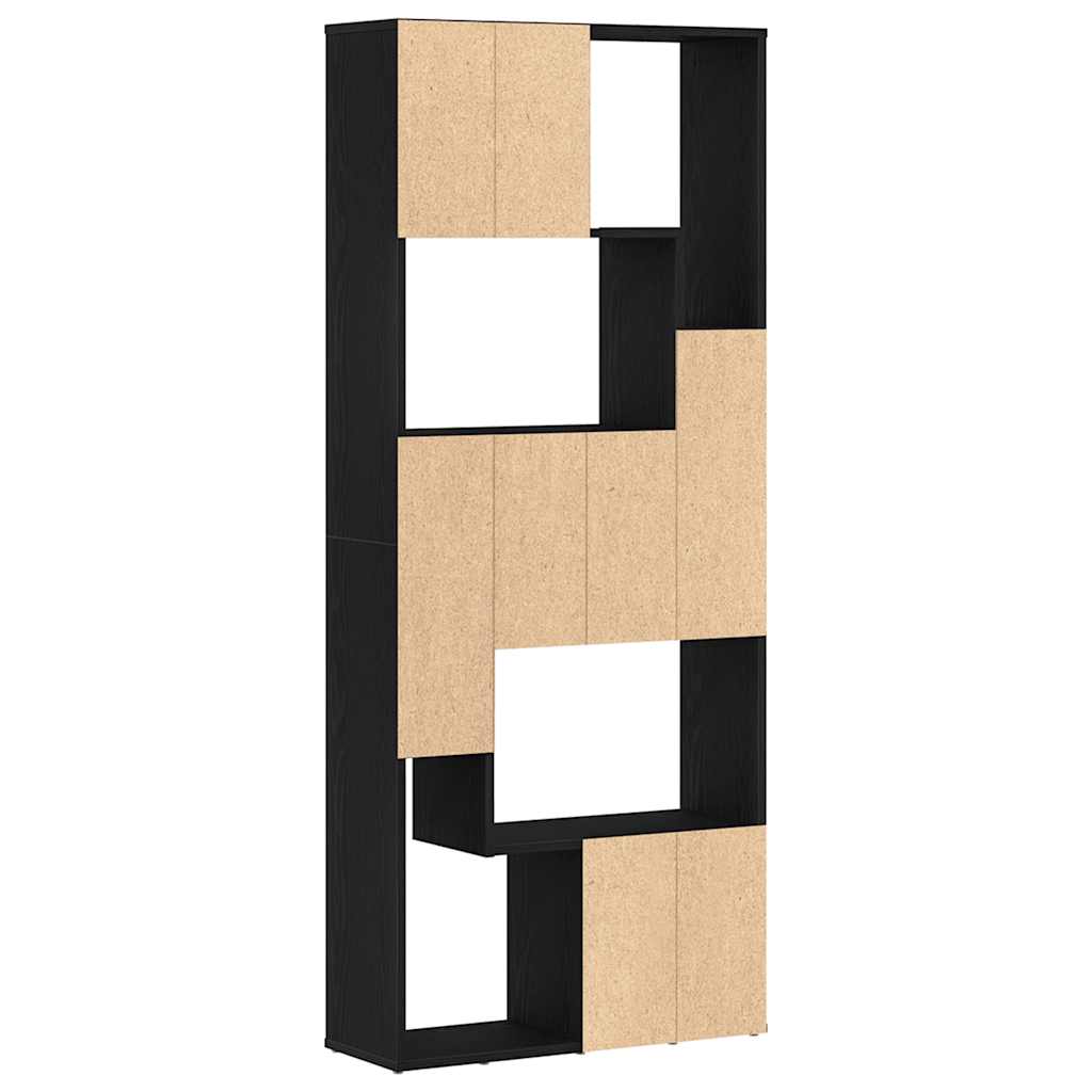 vidaXL Bücherregal Schwarz Eichen-Optik 67x24x161 cm Holzwerkstoff