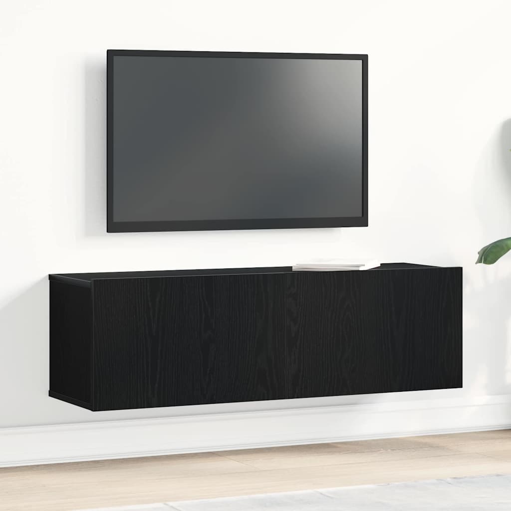 TV-Schränk Schwarz Eichen-Optik 100 x 30 x 30 cm Holzwerkstoff