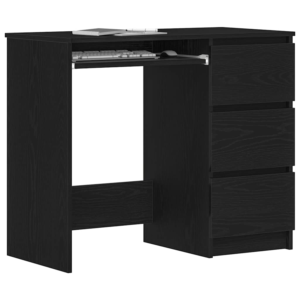 vidaXL Schreibtisch Schwarz Eichen-Optik 90x45x76 cm Holzwerkstoff