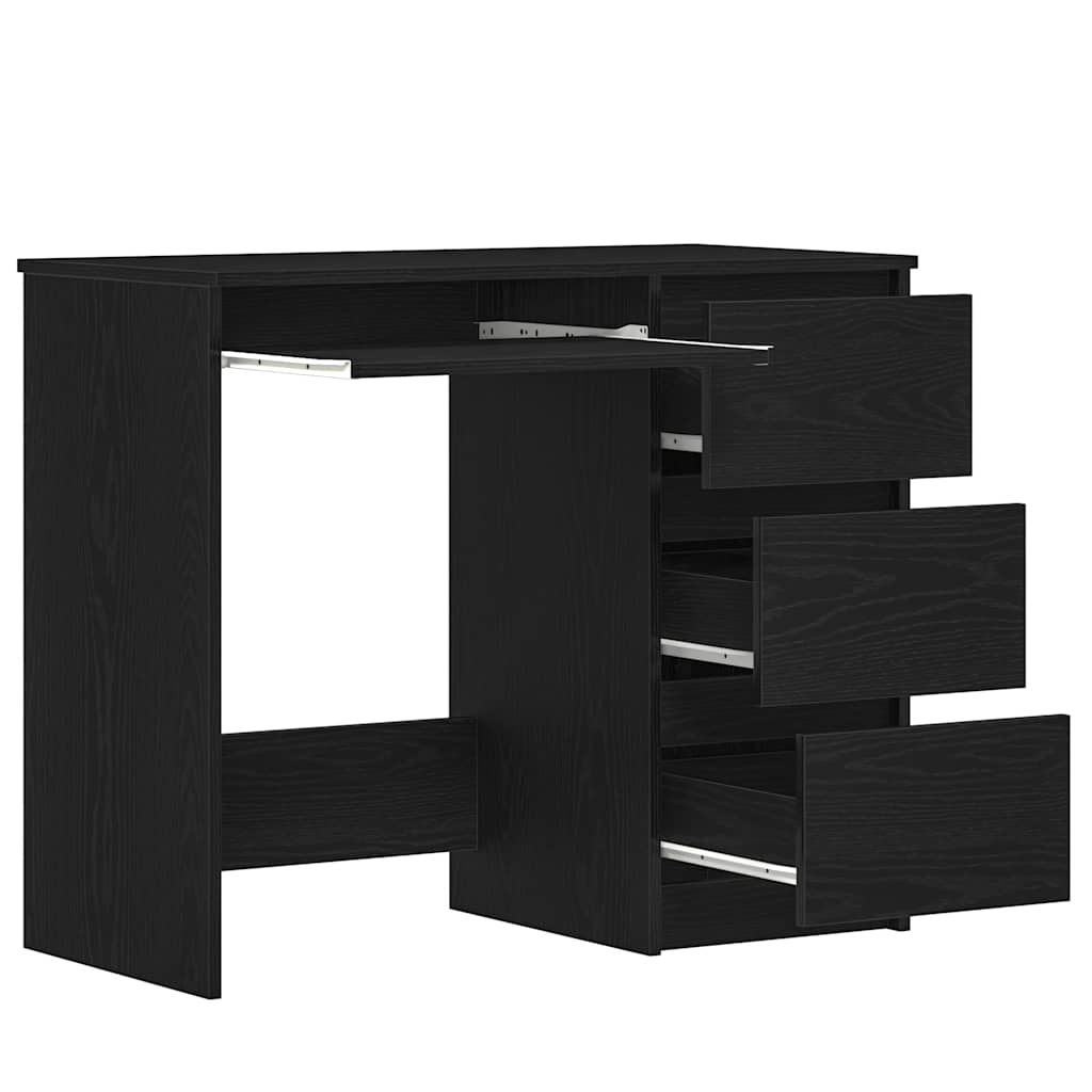 vidaXL Schreibtisch Schwarz Eichen-Optik 90x45x76 cm Holzwerkstoff