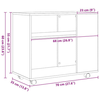 vidaXL Beistelltisch Schwarze Eiche 70 x 35 x 60 cm Holzwerkstoff