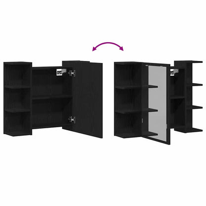 Badezimmerspiegelschrank Schwarze Eiche 80 x 20,5 x 64 cm Holzwerkstoff