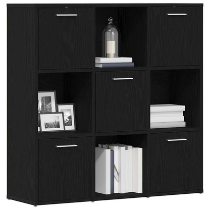 vidaXL Bücherschrank Schwarz Eichen-Optik 90x28x90 cm Holzwerkstoff