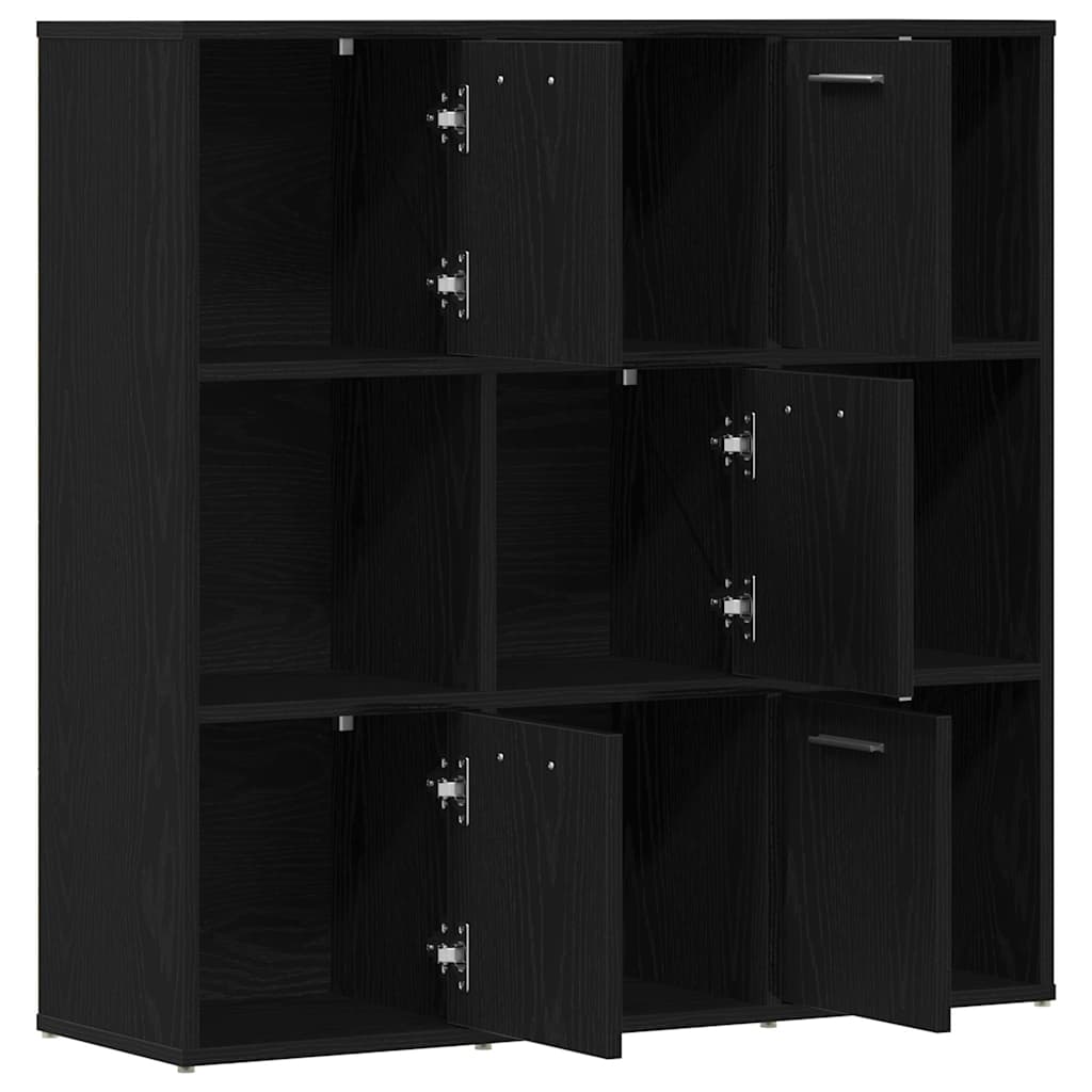vidaXL Bücherschrank Schwarz Eichen-Optik 90x28x90 cm Holzwerkstoff