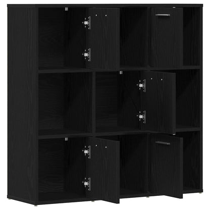 vidaXL Bücherschrank Schwarz Eichen-Optik 90x28x90 cm Holzwerkstoff