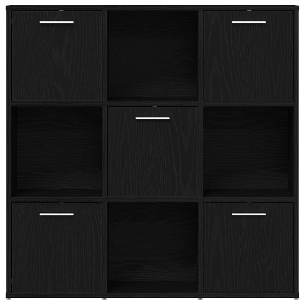 vidaXL Bücherschrank Schwarz Eichen-Optik 90x28x90 cm Holzwerkstoff