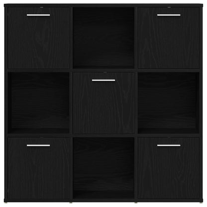 vidaXL Bücherschrank Schwarz Eichen-Optik 90x28x90 cm Holzwerkstoff