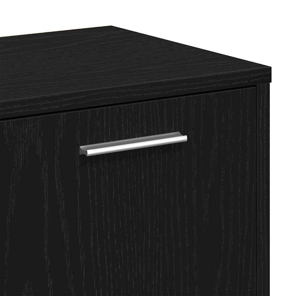 vidaXL Bücherschrank Schwarz Eichen-Optik 90x28x90 cm Holzwerkstoff