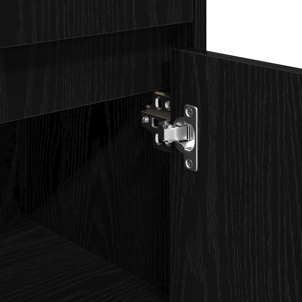 vidaXL Badezimmerschrank mit Tür Schwarz Eichen-Optik 30 x 30 x 95 cm