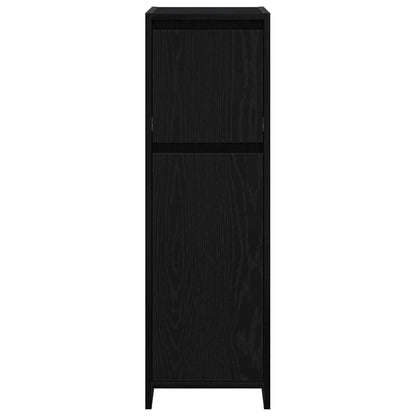 vidaXL Badezimmerschrank mit Tür Schwarz Eichen-Optik 30 x 30 x 95 cm