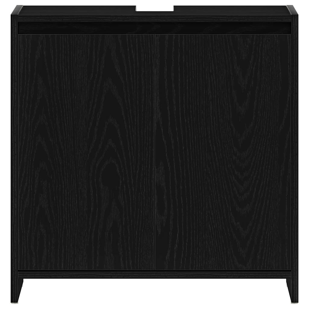 vidaXL Badschrank Schwarz Eichen-Optik 60x33x61 cm Holzwerkstoff
