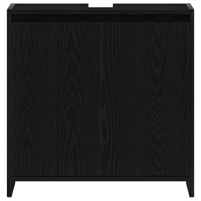vidaXL Badschrank Schwarz Eichen-Optik 60x33x61 cm Holzwerkstoff