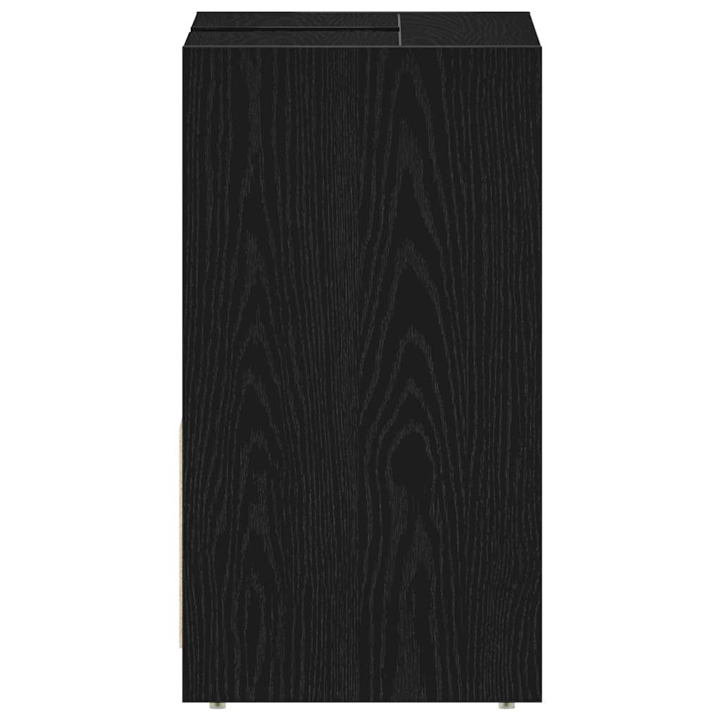 vidaXL Badschrank Schwarz Eichen-Optik 60x33x61 cm Holzwerkstoff
