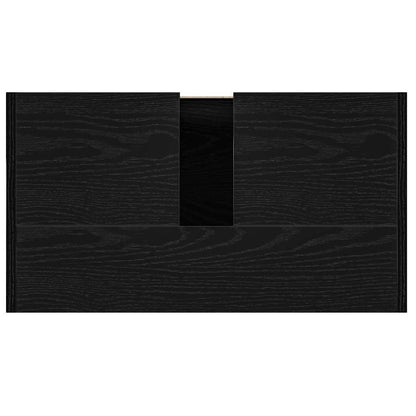 vidaXL Badschrank Schwarz Eichen-Optik 60x33x61 cm Holzwerkstoff