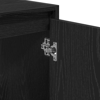 vidaXL Badezimmerschrank mit Tür Schwarz Eichen-Optik 60 x 33 x 60 cm