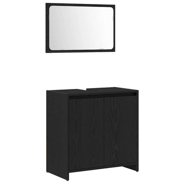 vidaXL Badezimmerschrank mit Tür Schwarz Eichen-Optik 60 x 33 x 60 cm