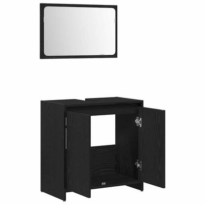 vidaXL Badezimmerschrank mit Tür Schwarz Eichen-Optik 60 x 33 x 60 cm