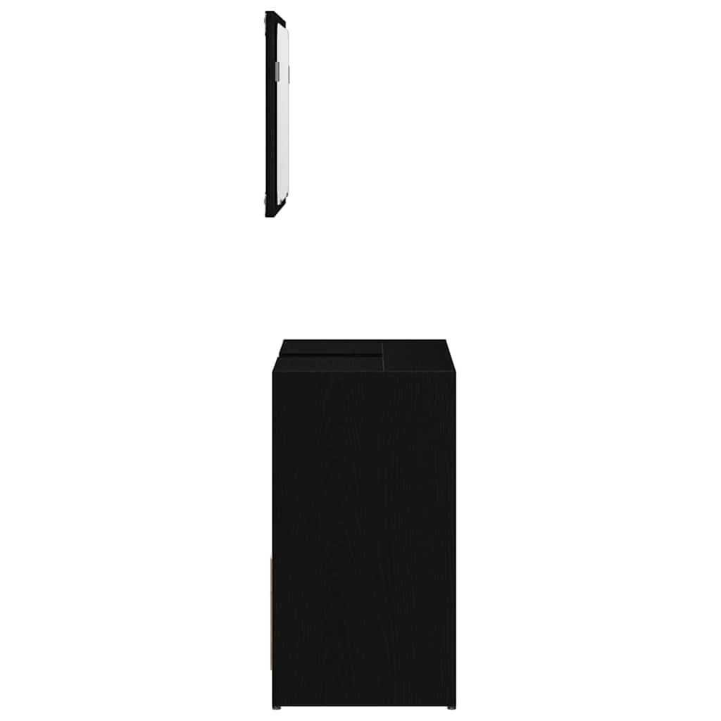 vidaXL Badezimmerschrank mit Tür Schwarz Eichen-Optik 60 x 33 x 60 cm