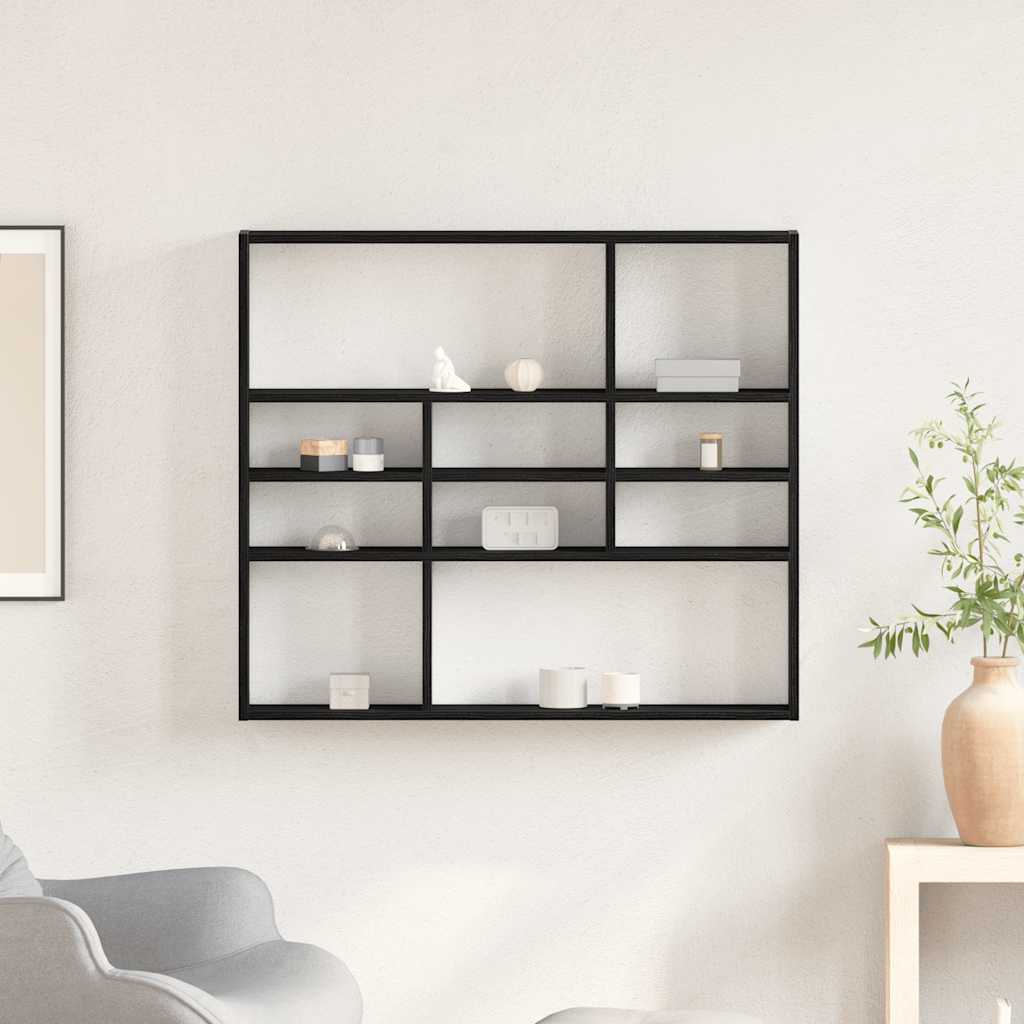 vidaXL Wandregal Schwarz Eichen-Optik 90x16x78 cm Holzwerkstoff