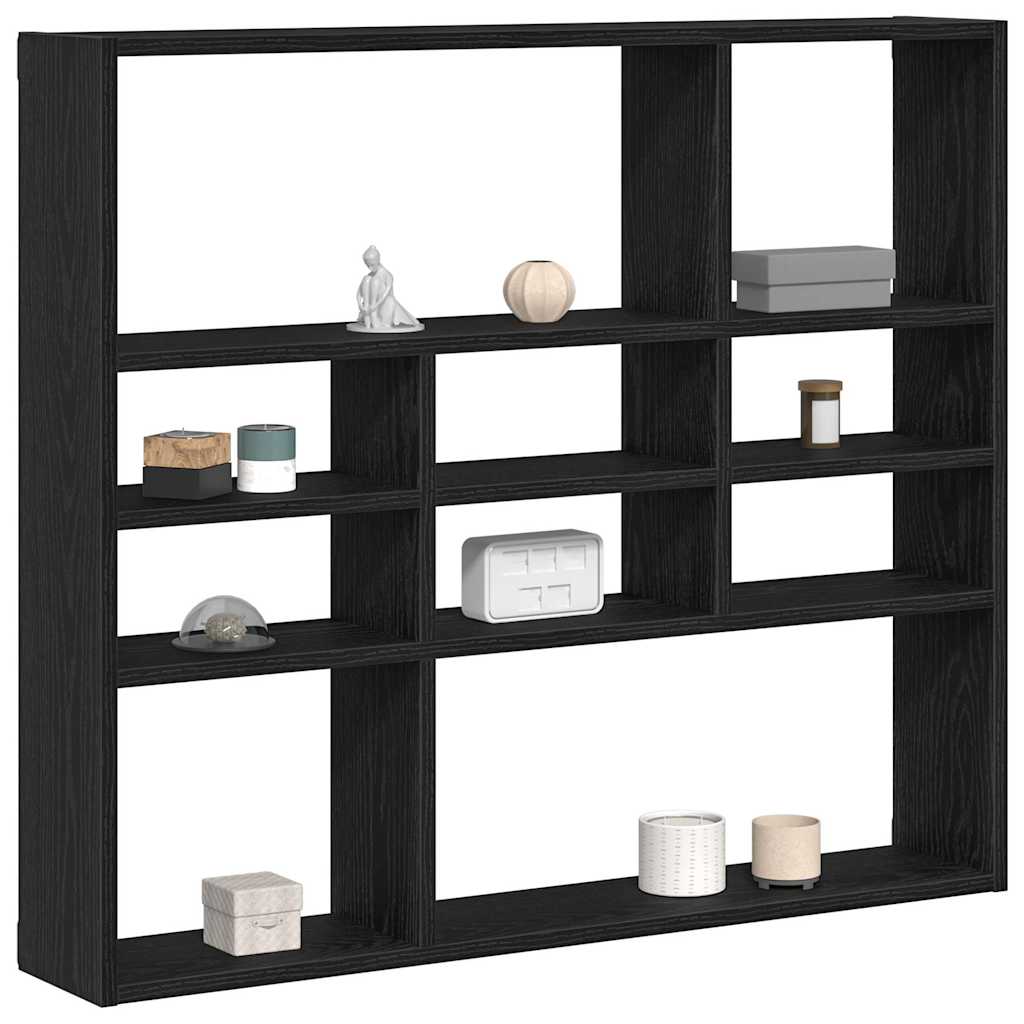 vidaXL Wandregal Schwarz Eichen-Optik 90x16x78 cm Holzwerkstoff