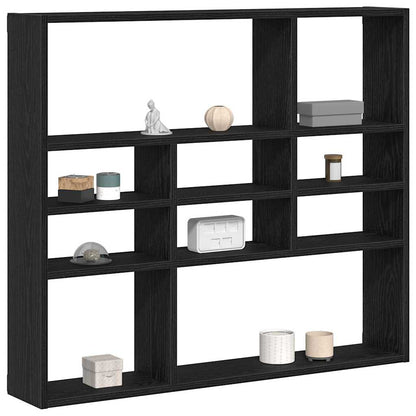 vidaXL Wandregal Schwarz Eichen-Optik 90x16x78 cm Holzwerkstoff