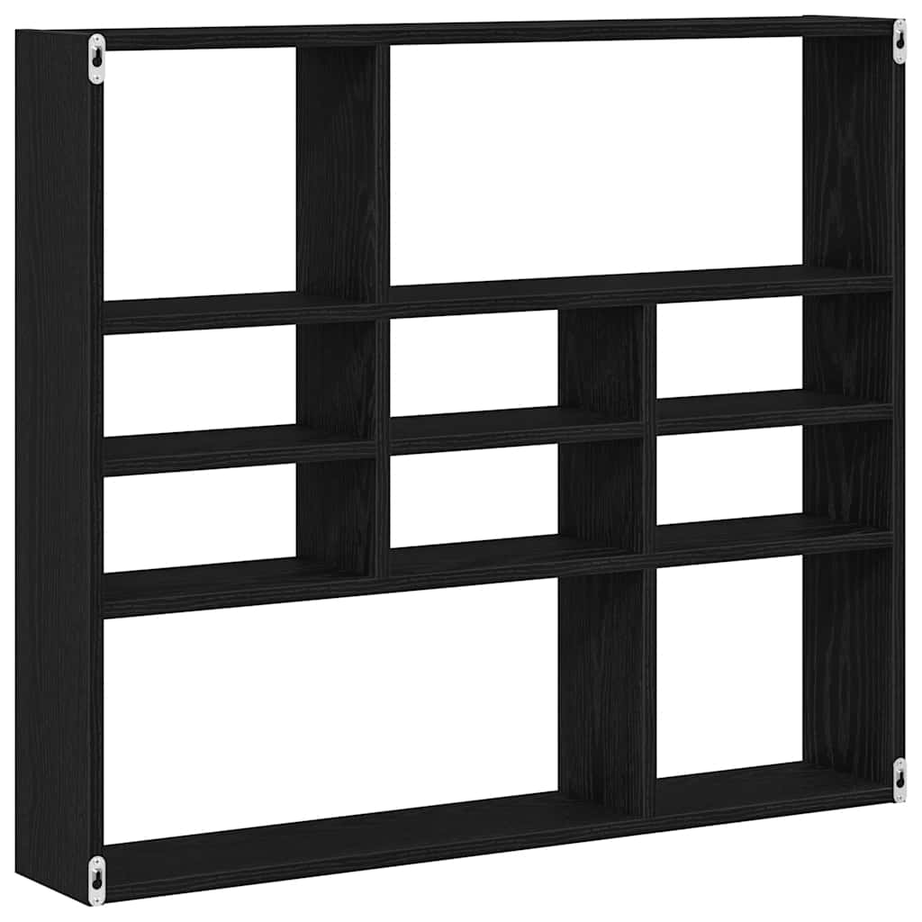 vidaXL Wandregal Schwarz Eichen-Optik 90x16x78 cm Holzwerkstoff